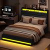PXloue Stauraumbett Polsterbett Doppelbett, mit LED-Beleuchtung und verstecktem Stauraum,160x200 cm Bild 5