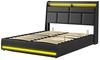PXloue Stauraumbett Polsterbett Doppelbett, mit LED-Beleuchtung und verstecktem Stauraum,160x200 cm Bild 4