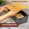2tlg. Brotaufbewahrungs-Set - Brotkasten und Brotkorb (Kunststoff/Metall, grau) Bild 5