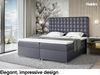 MEBLINI Boxspringbett ASTON 160x200 cm mit Bettkasten - H3/Dunkelgrau Kunstleder Polsterbett - Doppelbett mit Topper & Taschenfederkern-Matratze Bild 2