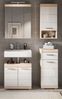 Badezimmer Hängeschrank Mambo in weiß Hochglanz und Eiche 37 x 79 cm Bild 5
