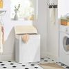 Songmics Wäschekorb mit 2 Fächern, Bambus Weiß, 100 L / 51,5 x 31,5 x 60,5 cm Bild 2