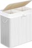Songmics Wäschekorb mit 2 Fächern, Bambus Weiß, 100 L / 51,5 x 31,5 x 60,5 cm Bild 1