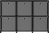 vidaXL Würfelregal mit 6 Boxen Schwarz 103x30x72,5 cm Stoff 322607 Bild 2