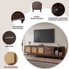 TV-Schrank Lowboard 190x40x52 cm, braun mit Rattan & Schubladen, für bis 75 Zoll Bild 5