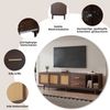 TV-Schrank Lowboard 190x40x52 cm, braun mit Rattan & Schubladen, für bis 75 Zoll Bild 5