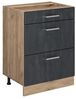 Küchenunterschrank R-Line Schwarz Beton 60 cm ohne Arbeitsplatte Vicco Bild 4