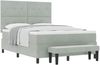 vidaXL Boxspringbett mit Kopfteil Hellgrau 190 x 140 cm Samt 3344510 Bild 2