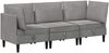 vidaXL Wohnzimmergarnitur mit Kissen mit Speicher 3 pcs Hellgrau Samt 3413728 Bild 2