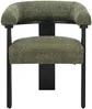 Vente-unique - LIVELIA Stuhl Stoff SchwarzGrün - B 60 cm x H 78 cm x L 64 cm Bild 2