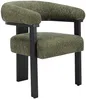 Vente-unique - LIVELIA Stuhl Stoff SchwarzGrün - B 60 cm x H 78 cm x L 64 cm Bild 3