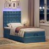 vidaXL Ottoman-Bett mit Matratzen & LEDs Dunkelblau 100x200 cm Samt 3314448 Bild 3