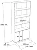 Vente-unique - LOTULA Bookcase Holz, Platte BeigeWeiß - B 26,8 cm x H 168,3 cm x L 75,5 cm Bild 4
