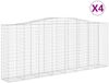 vidaXL Gabionen mit Hochbogen 4 Stk. 400x50x160/180cm Verzinktes Eisen 3145997 Bild 2