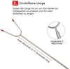 TUWENA Grillspieß 5 Stück Grillspieße Teleskop, Edelstahl 30-115cm, BBQ Grillgabel (5-St), Lagerfeuer Grillstab, Grillbesteck Set für Camping Grill Gartenparty Bild 4