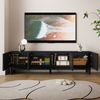 TV-Schrank Schwarz 169x34x45.5 cm,mit 4 Türen und Stauraum Bild 4
