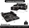Modulares Schlafsofa H 74 x T 194 x B 169.5 cm aus Cord in Schwarz mit flexiblem Hocker Bild 5