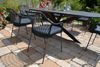 240cm ovaler Gartentisch Salo Beschichtung Ceramic grau + 6 bequeme Stapelstühle Jamaica Bild 5