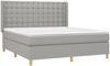 vidaXL Boxspringbett mit Matratze & LED Stoff Hellgrau 160x200 cm, Härtegrad: H2 [3139205] Bild 4
