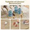 Hiazurm Couchtisch Couchtisch 2er Set mit Marmormuster, Kaffeetisch, Beistelltisch (Satztisch für Wohnzimmer & Büro & Schlafzimme & Balkon, 2er Set), 70x45cm+50x40cm, Rund Bild 2