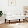vidaXL Chesterfield Bank mit Kissen Weiß 120,5 x 65 x 75 cm Kunstleder 42019285 Bild 3