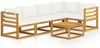 vidaXL 6-tlg. Garten-Lounge-Set mit Auflagen Creme Massivholz Akazie 3057656 Bild 2