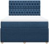 vidaXL Boxspringbett mit Matratze Blau 140x200 cm Stoff 3292092 Bild 4