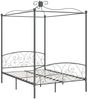 vidaXL Himmelbett-Gestell Grau Metall 140 x 200 cm 284483 Bild 2