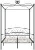 vidaXL Himmelbett-Gestell Grau Metall 140 x 200 cm 284483 Bild 3