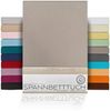 Beautex Spannbettlaken, Gummizug: rundum, (1 Stück), gekämmte Baumwolle Premium Jersey, 160g/m², Stein, Standard - 90 x 200 x 30 cm Bild 5
