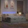 vidaXL Ottoman-Bett mit Matratzen & LEDs Hellgrau 180x200 cm Samt 3312923 Bild 3