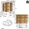 Merax Küchenhochschrank mit 6 großen Schubladen, Glastüren, Kippschutz & Metallschienen, 140x185 cm, Stauraumschrank für Küche & Esszimmer, Weiß Bild 4