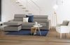 Dmora Schlafsofa mit Halbinsel Aloet, Sofà mit Sinistra-Stauraum-Halbinsel, schmale Armlehnen, 100 % Made in Italy, 260 x 95 x 85 cm, Tortora Bild 4
