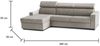 Dmora Schlafsofa mit Halbinsel Aloet, Sofà mit Sinistra-Stauraum-Halbinsel, schmale Armlehnen, 100 % Made in Italy, 260 x 95 x 85 cm, Tortora Bild 3