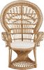 Pfauenthron aus Rattan grau mit Kissen Bild 2