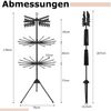 3-stufiger Wäscheständer klappbar 178cm freistehender Dreibein-Trockenständer mit 24 Clips & 32 Stangen Schwarz Bild 2