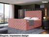 MEBLINI Boxspringbett DUKE 200x200 cm mit Bettkasten - H4/Rosa Samt Polsterbett - Doppelbett mit Topper & Taschenfederkern-Matratze Bild 3