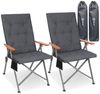HOMECALL Campingstuhl Faltbar Hochlehner Luxus Klappstuhl mit 4,5cm Dicke Gepolstert (150kg Belastbar mit 3 Positionen Verstellbar Angelstuhl, 2 St), für Garten Balkon Wohnmobil Bild 5