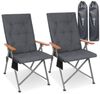 HOMECALL Campingstuhl Faltbar Hochlehner Luxus Klappstuhl mit 4,5cm Dicke Gepolstert (150kg Belastbar mit 3 Positionen Verstellbar Angelstuhl, 2 St), für Garten Balkon Wohnmobil Bild 4