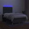 Boxspringbett mit Matratze & LED Stoff Dunkelgrau 120x200 cm, Härtegrad: H2 [3135662] Bild 4