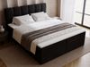 GRAINGOLD Maison Boxspringbett 160x200, Boxspringbett mit zwei Bettkästen, Kopfteil, Velour-Stoff, Schwarz Bild 3