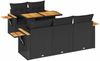 vidaXL 6-tlg. Garten-Sofagarnitur mit Kissen Schwarz Poly Rattan 3327548 Bild 2