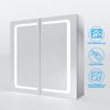 SONNI Badezimmerspiegelschrank Badezimmerspiegelschrank mit beleuchtung 70x65cm Bad Spiegelschrank mit Steckdose Kippschalter Kabelloses Scharnier Design Bild 5