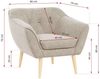 Sofa, Skandinavischer Stil, Holzbeine - PIRS - 1 Sitzer - Beige - Stoff Bild 3