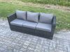 Fimous 11 Sitzer Outdoor Polyrattan Gartenmöbel Sofa Set Terrassen Rechteckiger Esstisch mit 2 Kleiner Hocker Beistelltisch Dunkelgrau gemischt Bild 3