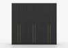 imoebel24 Drehtürenschrank ROSA 6D 230 cm - Schwarz / Gold Bild 2