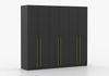 imoebel24 Drehtürenschrank ROSA 6D 230 cm - Schwarz / Gold Bild 5