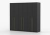 imoebel24 Drehtürenschrank ROSA 6D 230 cm - Schwarz / Gold Bild 3