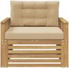 vidaXL Outdoor-Sofa Polyester Weiß und Beige 3439130 Bild 3