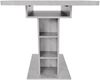 Ausziehbarer Esstisch H 75 x T 130 x B 70 cm mit Stauraum, Grau, Spanplatte/Metall, moderne Betonoptik, Produktmaße siehe Abbildung Bild 4